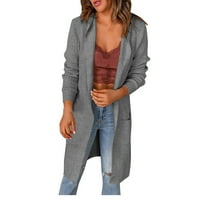 Cardigan za žene Trendy okrugli vrat pleteni labavi kaput sa sobom padaju džempere