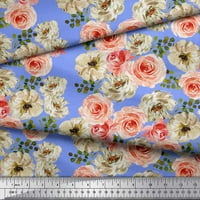 Soimoi pamučna poplin tkanina ranunculus sa hrpe cvjetnim tiskanim tkaninom sa širokim dvorištem