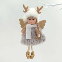 Airpow Božićni ukrasi Božićni ukras sjedeći držanje Viseća noga Angel Doll Privjesak Božićno drvce Little
