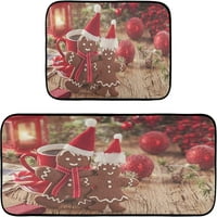 Božićni medenjer Muška prostirka Zima Xmas Bangle Candy Cane Kuhinjski prostirke rublje Rublje Rublje