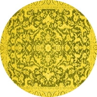 Ahgly Company u zatvorenom okruglom orijentalnim žutim modernim prostirkama, 5 'runda
