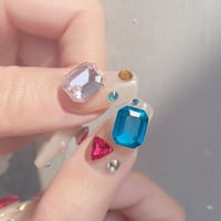 OPVISISE BO Nail Art Decorations Exquisite DIY FAU Crystal Samoljepljivi lak za nokte za dekor