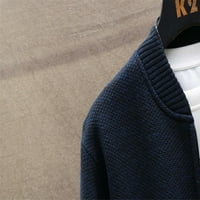 Muški džemperi Cardigan puni zip up štand ovratnik tanak fit casual pleteni džemper sa džepovima muška