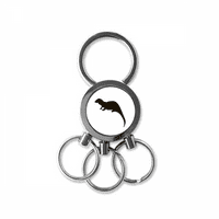 Crni motorski životinjski životinjski portreti od nehrđajućeg čelika Metalni držač lančanog prstena