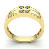 Originalna 1.5ct okrugla rez dijamant muški zaručne zaručničke prsten čvrstog 14k ruža, bijelo ili žuto