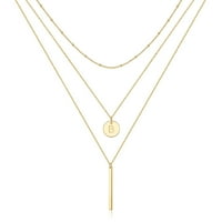 Zlatne početne ogrlice za žene 14K pozlaćeno kovano pismo ogrlicu Skinny bar slaganje ogrlica nakit