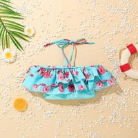 Dječji kostim dječjeg djeteta Dječje djevojke Dvodijelni ljetni kaiš za ispis ruffles kupaći kostim