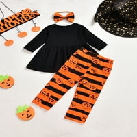 Binweede Toddler Girls Halloween Outfits, Dugi rukav rubanje rublja Torbe + hlače + set za glavu