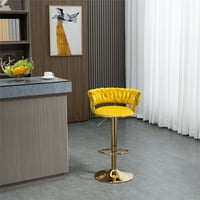 Velvet Podesiva visina berzanske stolice bez naočala sa zlatnim nogom zelenom bojom