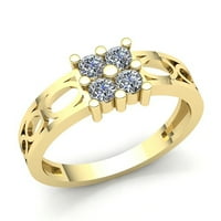 Real 0.33CTW okrugli rez dijamant muški ovalni klasični angažman godišnjica prstena od punog 18k ruža,
