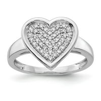 Čvrsti 14K bijeli zlatni dijamant jedinstveni jedinstveni prsten za srce 6