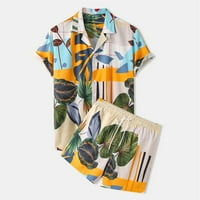 Havajski casual set za muške modne udobne majice kratkih rukava rever plus size majice kratke hlače