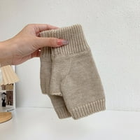 Rukavice Žene Jesen i zima Jednostavne čvrste boje pola tople pletene vunene rukavice