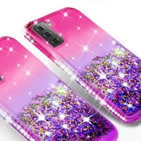 Za Samsung Galaxy S Plus S21 + Case w TPU Zaštitni zaslon Tečnost QuickSand Glitter Cute Bling Girls