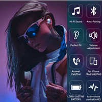 Urban Street Buds Pro True Bluetooth bežični uši za Microsoft Lumia sa aktivnim otkazivanjem buke Purple