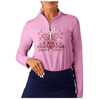 Flim Flam Flamingo Moth dugih rukava s dugim rukavima ženska polovica zip natpise, casual golf majica