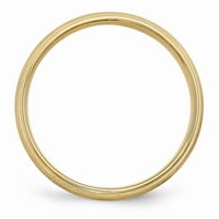Čvrsta 14K žuto zlato Heavy Comfort Fit jedinstveni vjenčani pojas Veličina prstena 13