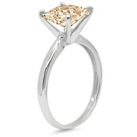 CT sjajna princeza Clear Simulirani dijamant 18k bijeli zlatni pasijans prsten sz 8,75