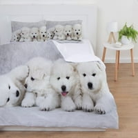 Lijepi psi tiskani pokrov za prevlake za prevlake bijeli kućni krevet sa jastukom visokokvalitetne posteljine,