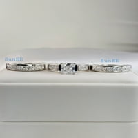 6.01ct Princess Cut s bendovima Bridal Vjenčani zaručnički prsten Diamond Simulirani sterling srebrni