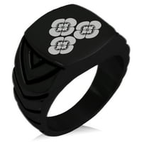 Nehrđajući čelik Asakura Samurai Crest Chevron uzorak Biker stil polirani prsten