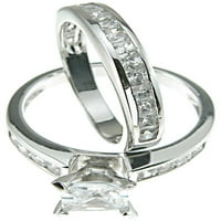 Njegovi i njeni vjenčani prstenovi postavili su garling srebrne titanske trake za njega za njega i nju
