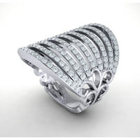 Originalna 1.5CT okrugla rez dijamantski ženski široki multirow fantal bridalni prsten za bend punog
