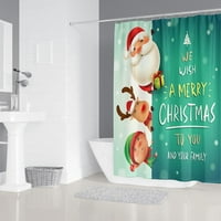 Zavjesa za božićne tuširanje, vodootporna zavjesa od poliestera sa kukama za kupatilo Početna Božićna
