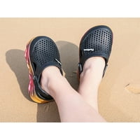 Daeful Unise klizne sandale izdužene ravne sandale zatvorene prste ljetne papuče u zatvorenom i vanjskom vodootpornom ugodnom klizanju na klompima crna 7,5 6,5