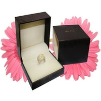 Black Diamond zaručni prsten za ženske kruške 1. karat 14k bijelo zlato