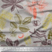 SOIMOI pamučna volana tkanina smreka i kestena lišće od ispisa šivaći šipkov