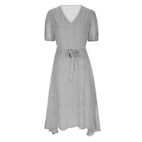 Ljetne haljine plus veličina haljina Flutter fit & flare bluza Grey XL