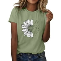 Koaiezne žene Suncokret ljeto majica plus veličina labava bluza vrhova djevojka kratki rukav grafički