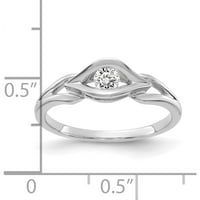 10k bijeli zlatni polirani AA dijamantni prsten - JBSP