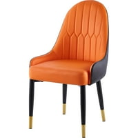 Moderna kožna blagovaonica set od 2, tapecirana akcentna stolica narančasta