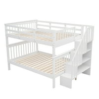 JS stubište sa punim krevetom sa punim krevetom sa skladištem i zaštitnim šinom za spavaću sobu, spavaću