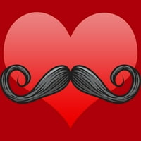 Brkovi Ljubav Srce Valentinovo Dan brada Muškarci Smiješni seksualni juniori Crveni grafički tee - Dizajn ljudi s ljudima