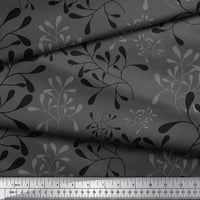 Soimoi siva pamučna voija tkanina umjetnička listova dekor tkanina tiskano dvorište široko