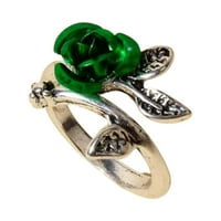 Dvoslojni tanki bakreni prsten za bakrene bakrene žene, susret od cvijeta odlazi prsten za nakit