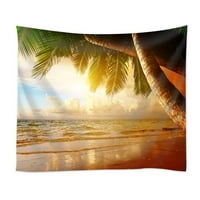 CADECOR Ljeto more plaža zalazak sunca palma Drveni dekor zid viseći tapiserija