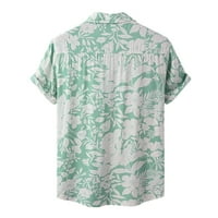 Eality Mens Botton dolje majice kratki rukav bluza posteljina dolje majica za muškarce zelena 3xl