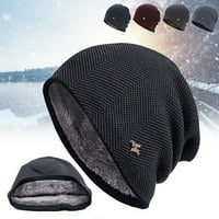 Rygai Muška šešira Dvostruki slojevi Jesenski zimski uši za zaštitu od pletenja za vanjsku crnu