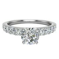 Dijamantni zaručnički prsten sa akcentnim dijamantskim osovinama 14k bijelo zlato 0. CT