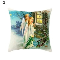 ZCHOME božićni anđeli jastučnice Vintage ulje slikanje poliesterskih breskve kože bacanje jastuk naklonični poklopac