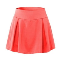 Suknje za tenis za žene sa džepovima visokog struka Unutarnje kratke hlače sa džepovima Čvrsto kolor pikallball ružičasta m