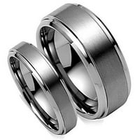 Odgovarajući mens & dame Center četkica Kompozice Tungsten Carbide Vjenčani prsten