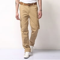Količine u boji Čvrsti pantalone Ravni multi-džepni povremeni muške hlače na otvorenom