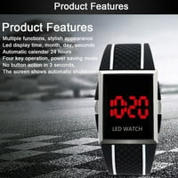 Kruixl Unise pravokutnički biranje Datum prikazivanja podesiva LED digitalni sportski ručni sat