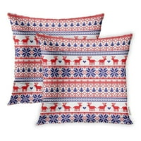 Ružičasti slavi božićni piksel uzorak norveški stil crvena hladna jelena svečana jastučna futrola na