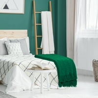 PiccoCasa Meko pleteno bacanje pokrivač kauč kauč ukrasni zeleni